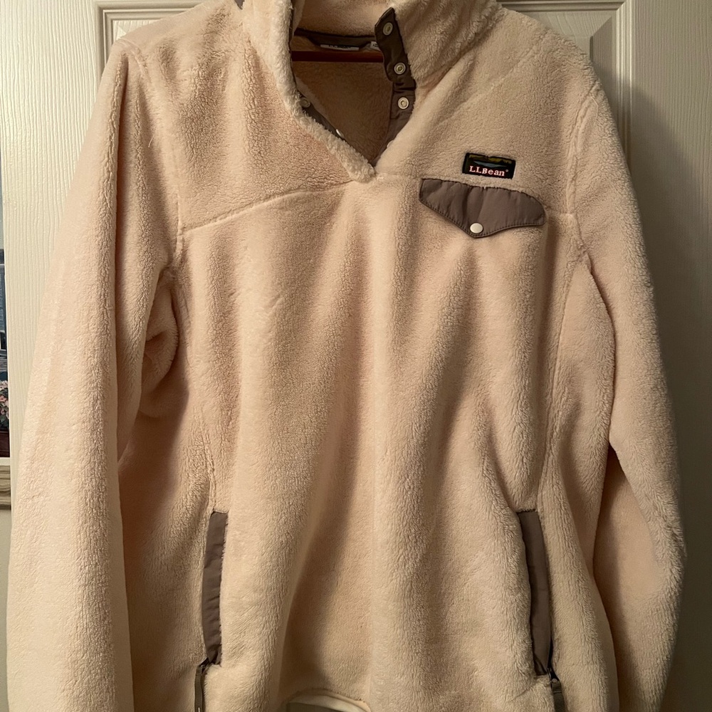 L.L. Bean Beige Fleece Jacket